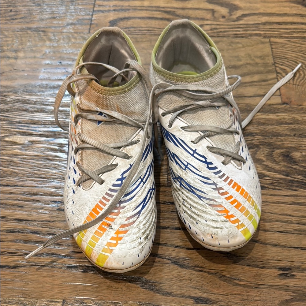 adidas Predator outdoor cleats - White, Blue, Orange, Yellow